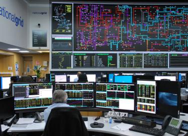 Photo taken inside an energy grid control centre