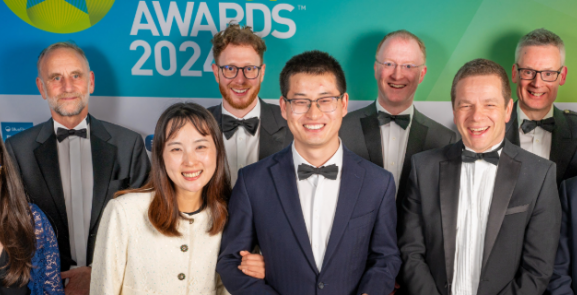Dr Yabin Liu (centre) at the Scottish Renewables Young Professionals Green Energy Awards