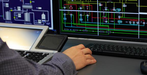 a person controlling power systems monitoring equipment
